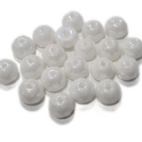 LAST1! 20pc Czech Shiny White Rondelle Beads