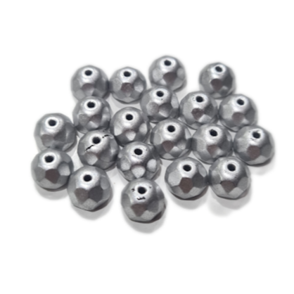 LAST1! 20pc Czech Silver Rondelle Beads