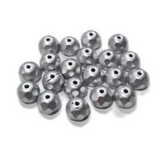 LAST1! 20pc Czech Silver Rondelle Beads