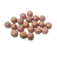 LAST1! 20pc Czech Pink/Gold Rondelle Beads
