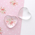 5pc 18mm Glass Heart Cabochon