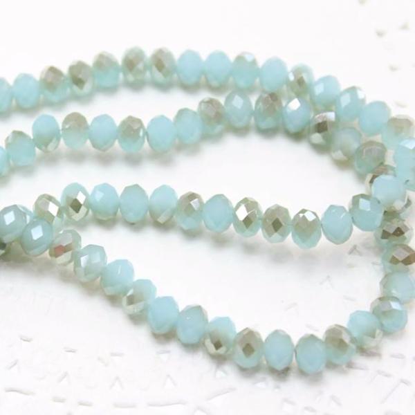 Dual Blue Crystal Rondelles Approx 100 beads