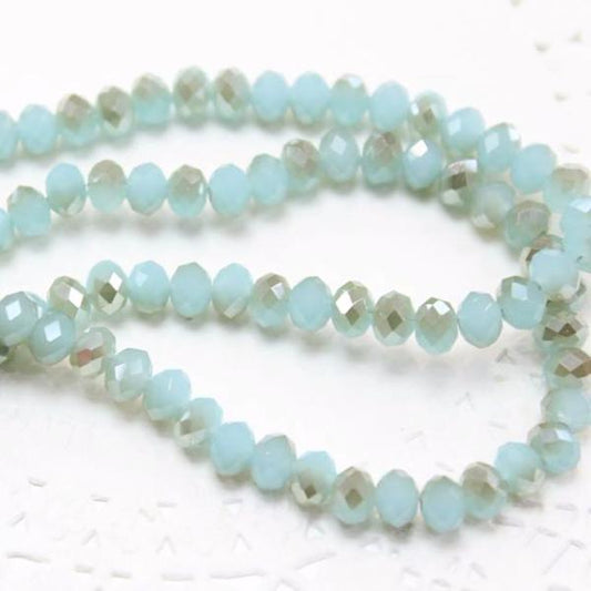 Dual Blue Crystal Rondelles Approx 100 beads