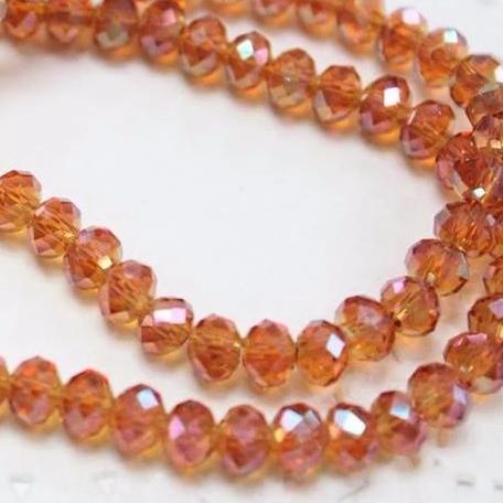 Orange AB Crystal Bead Strand Approx 100 Beads
