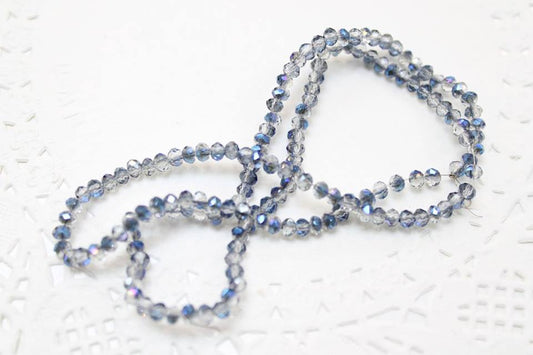 Dual Coloured Blue Crystal Rondelles Approx 152 beads