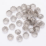 50pc Silver Bead Caps