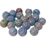 20pc Blue & Purple Metallic baroque Glass Beads