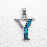 Letter Y Paua Shell Pendant