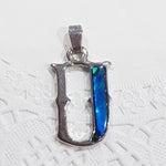 Letter U Paua Shell Pendant