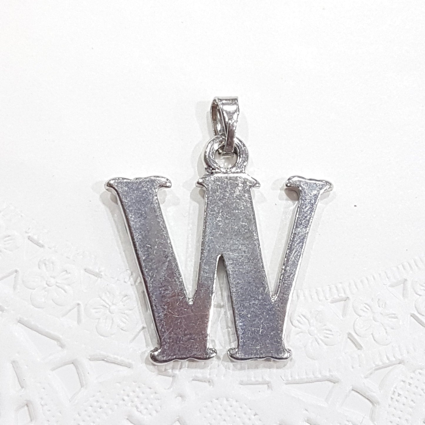 Letter W Paua Shell Pendant