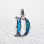 Letter D Paua Shell Pendant