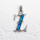Letter Z Paua Shell Pendant