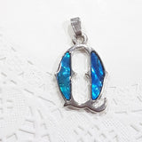 Letter Q Paua Shell Pendant