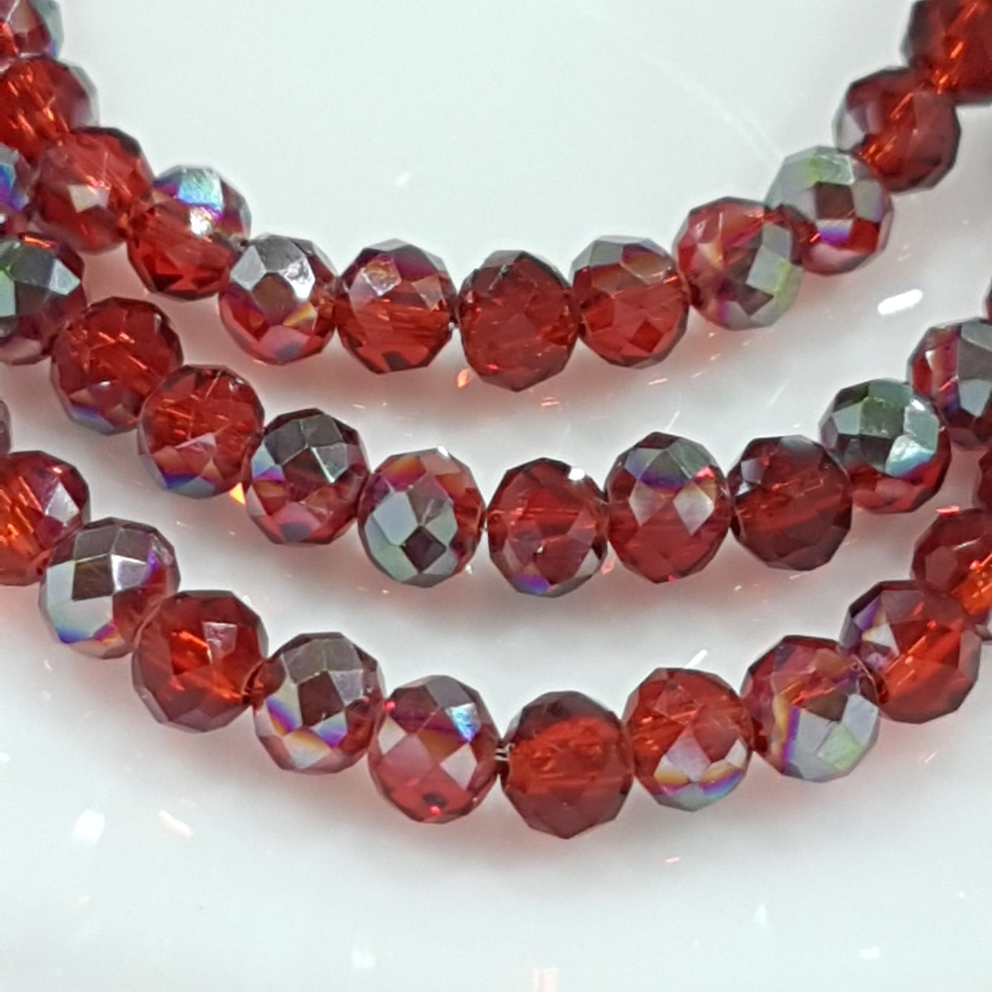 Red Crystal Rondelles Approx 148 beads