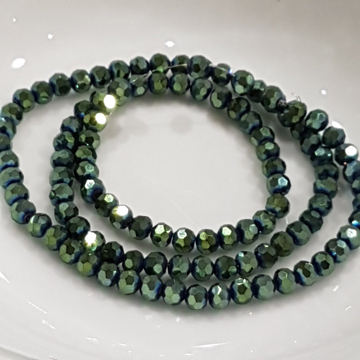 Round Electroplated Crystal Beads Approx 94 beads