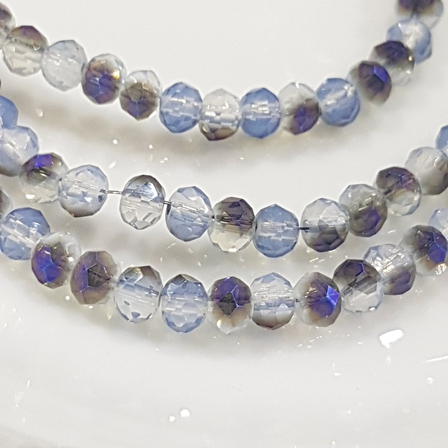 Half Coated Opal Crystal Rondelles Approx 145 beads