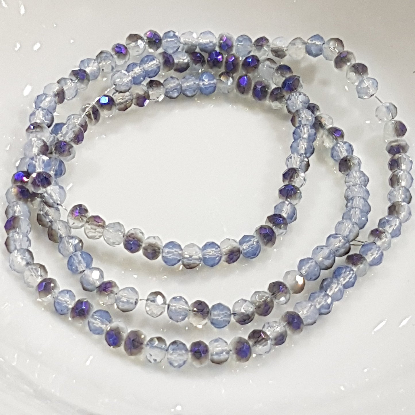 Half Coated Opal Crystal Rondelles Approx 145 beads
