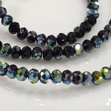 Black Electroplate Crystal Rondelles Approx 148 beads
