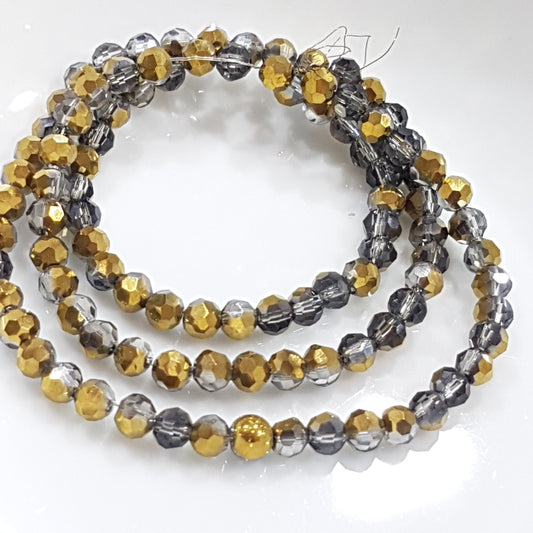Gold Dual Colour Crystal Glass Beads Approx 94 beads