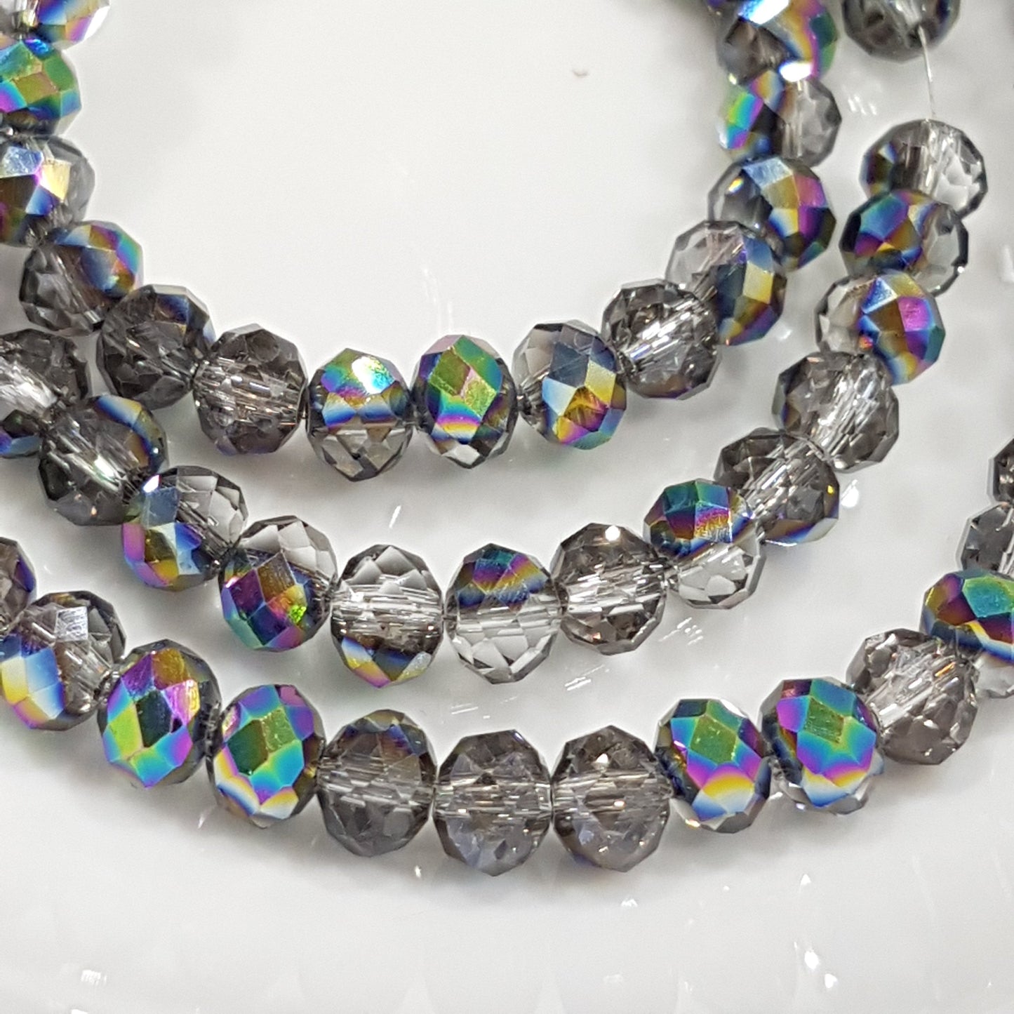 Electroplate Crystal Rondelles Approx 100 beads