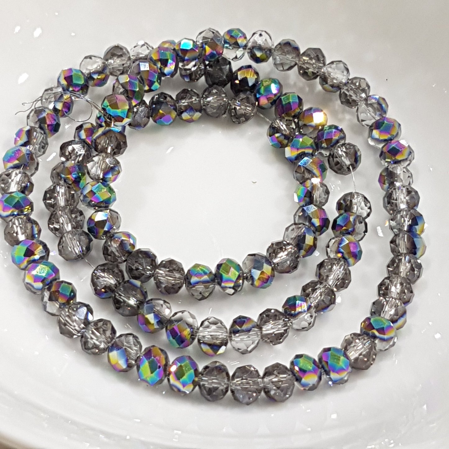 Electroplate Crystal Rondelles Approx 100 beads