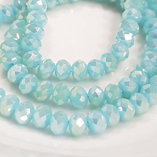 Blue Crystal Rondelles Approx 100 beads