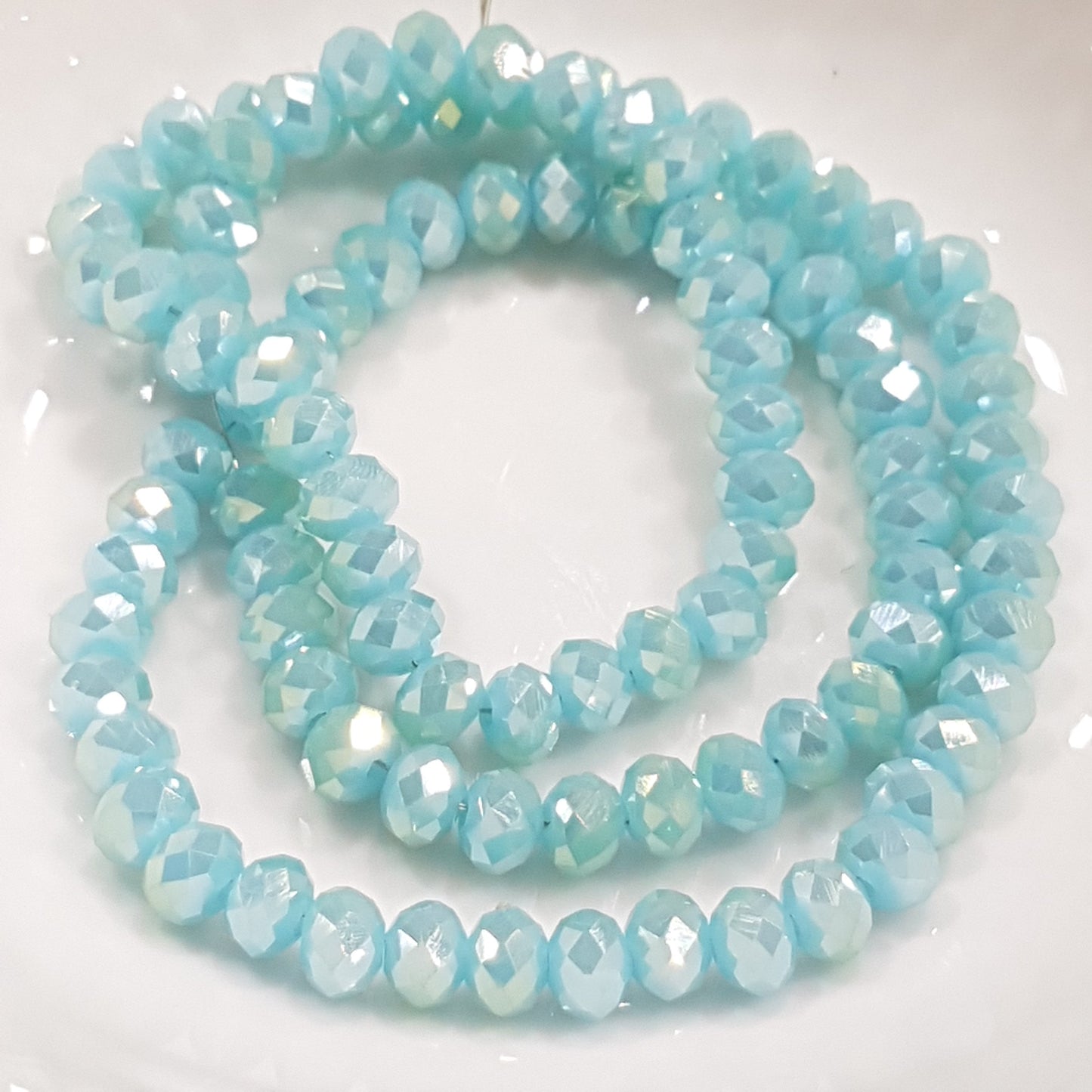 Blue Crystal Rondelles Approx 100 beads