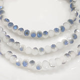 White and Blue Crystal Rondelles Approx 100 beads
