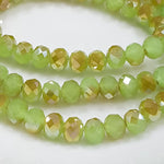 Dual Green Crystal Rondelles Approx 100 beads