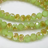 Dual Green Crystal Rondelles Approx 100 beads