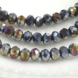 Black Electroplated Crystal Rondelles Approx 148 beads