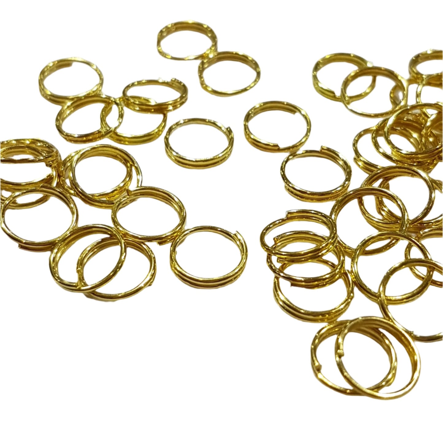 8mm Gold Split Rings 50pc