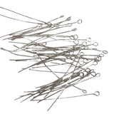50pc Platinum Silver Eyepins