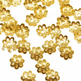 50pc 6mm Gold Bead Caps
