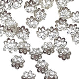 50pc 6mm Silver Bead Caps