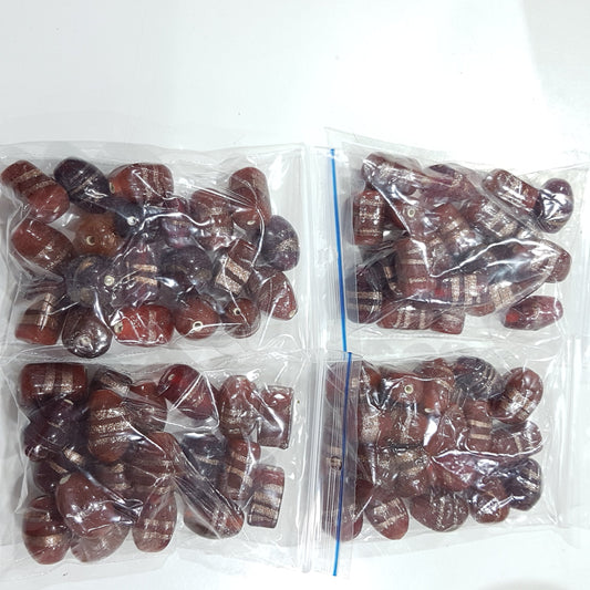 100g Red and Gold Lampwork Beads