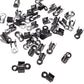 50pc Gunmetal Black Fold Over Crimps