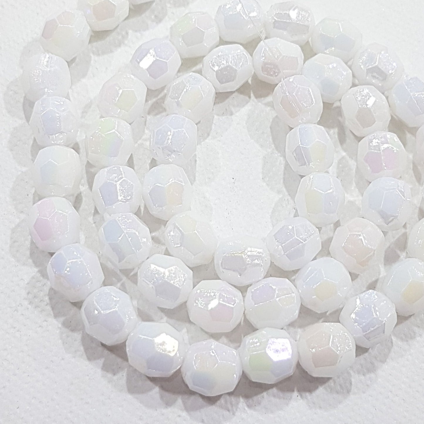 BULK SALE! 1000 White AB Acrylic Faceted Beads