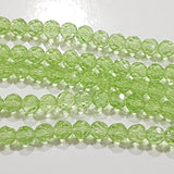 5mm Green Faceted Glass Beads
