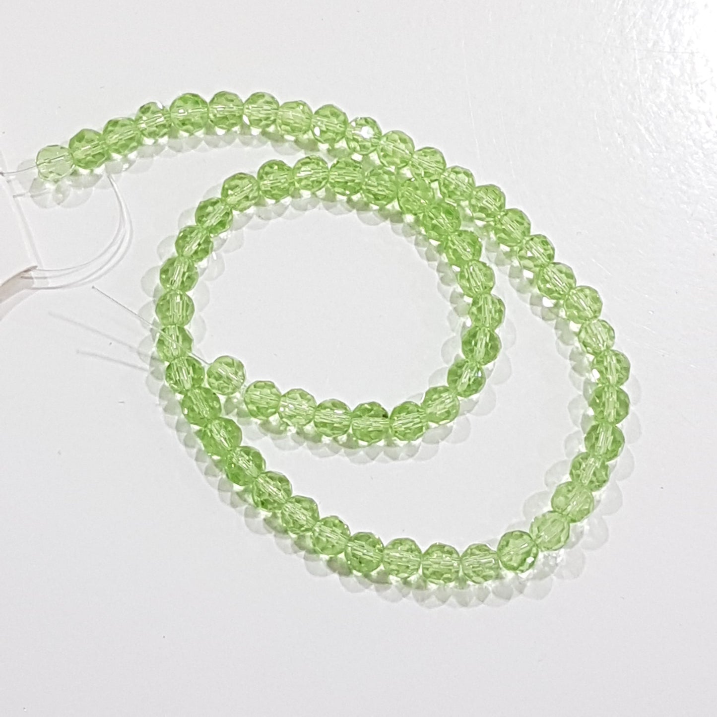 5mm Green Faceted Glass Beads