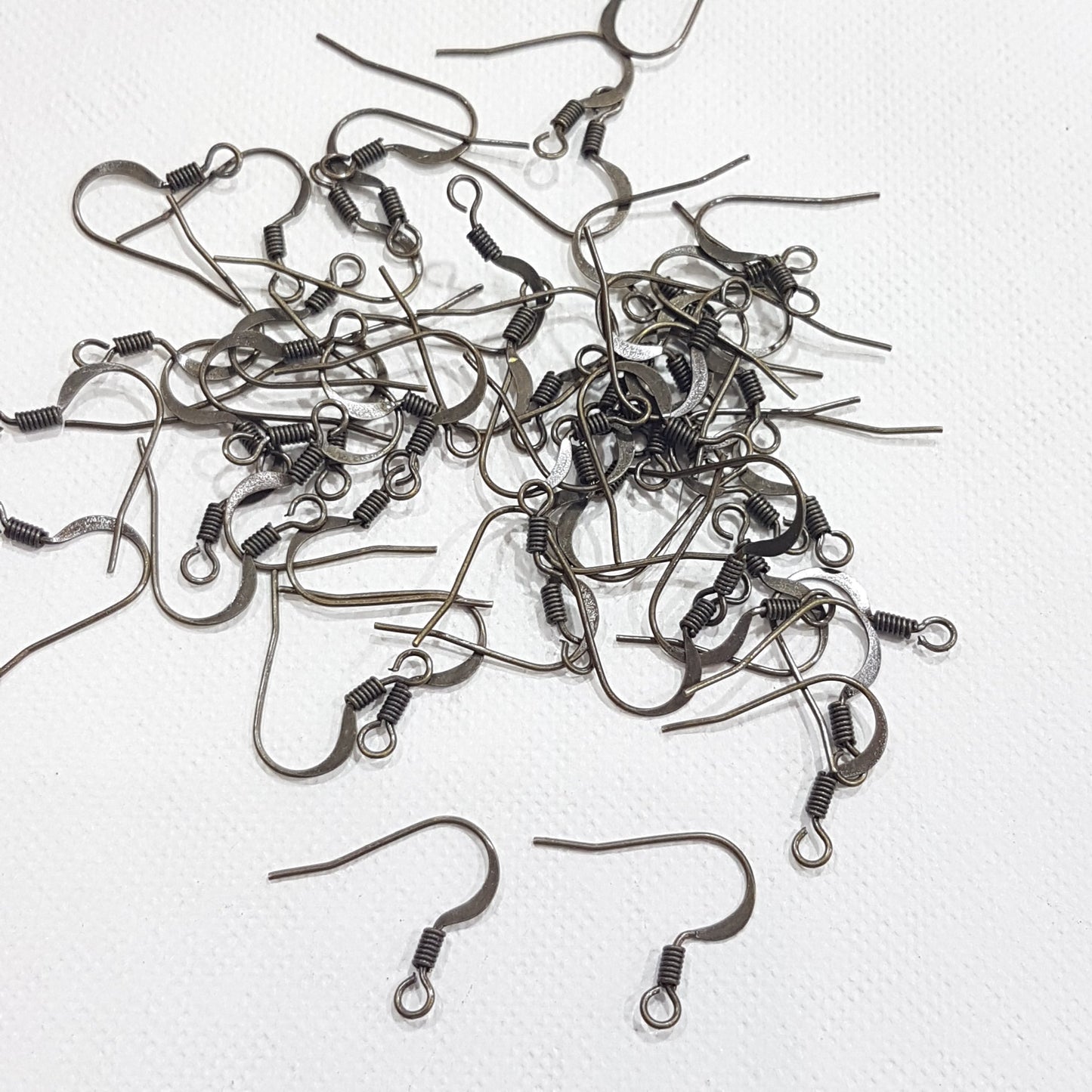 50pc Bronze Flat Earring Hooks