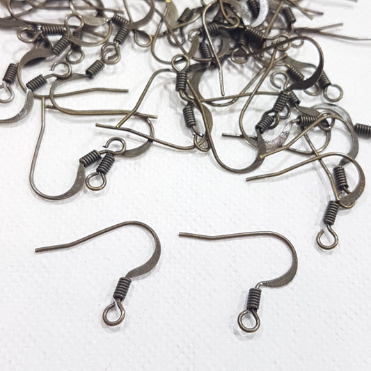 50pc Bronze Flat Earring Hooks