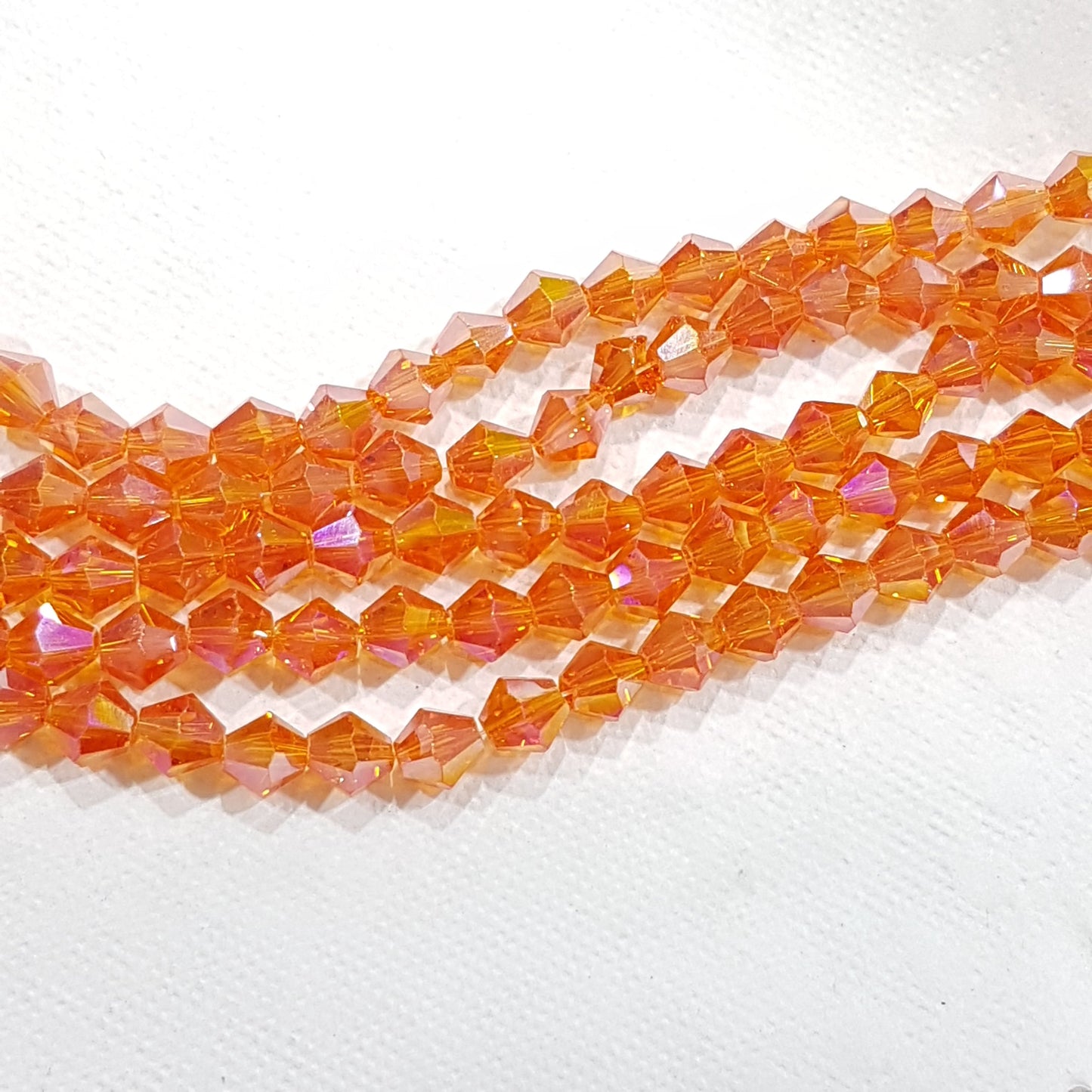 6mm Orange AB Glass Bicones