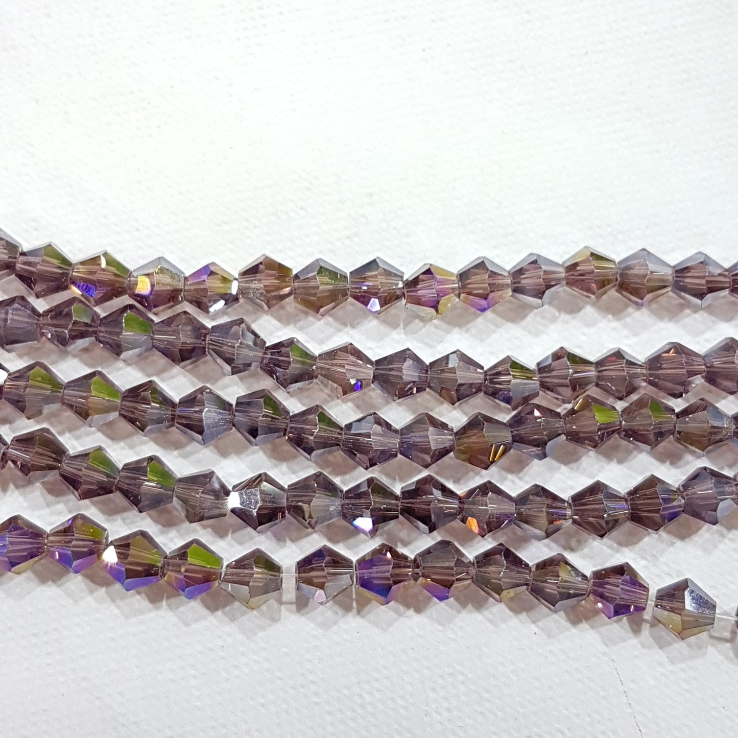 6mm Purple AB Glass Bicones