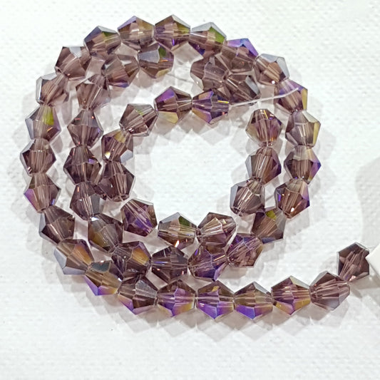 6mm Purple AB Glass Bicones