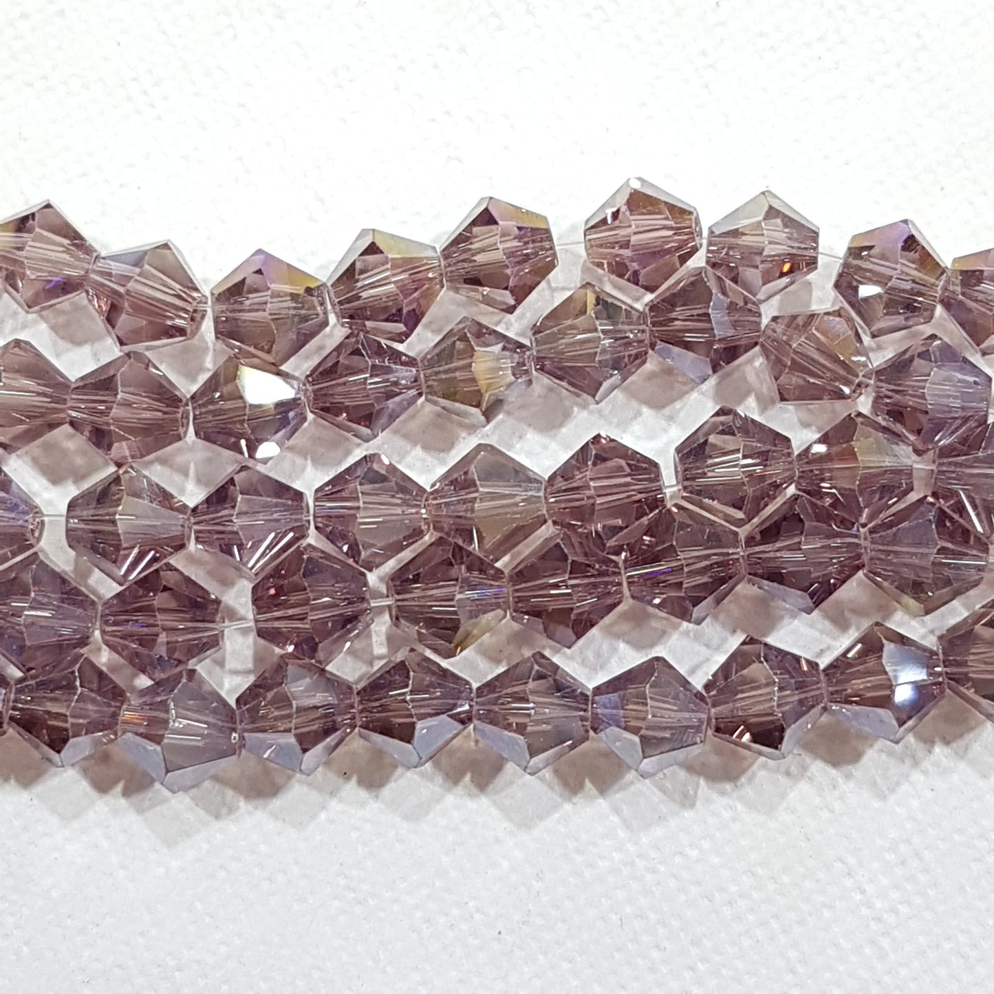 8mm Purple AB Glass Bicones