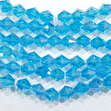 8mm Blue AB Glass Bicones