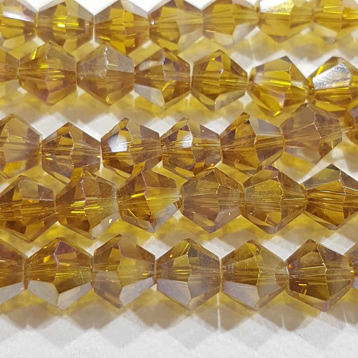 8mm Golden AB Glass Bicones