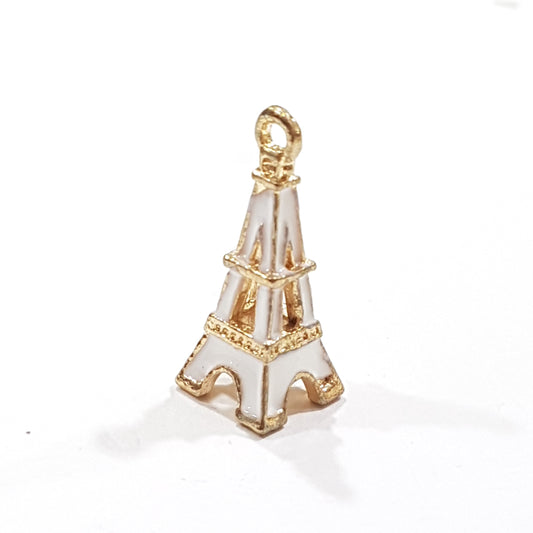 4pc White Enamel Eiffel Tower Charm