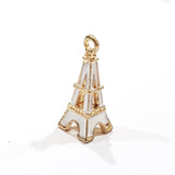 4pc White Enamel Eiffel Tower Charm
